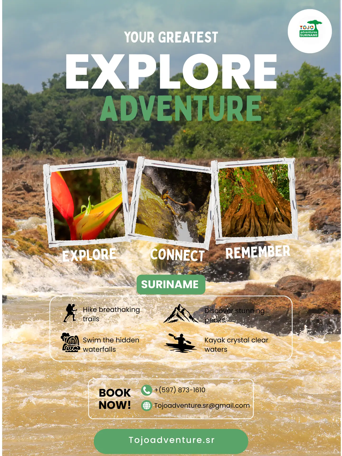 Green Modern Nature Summer Adventure Poster